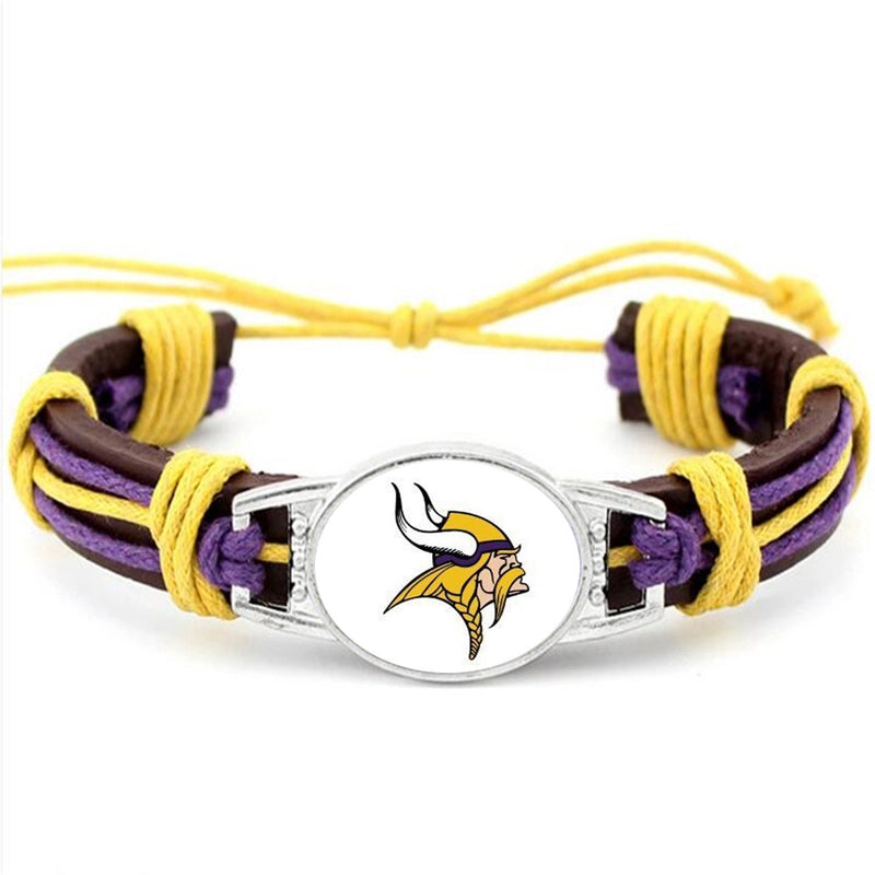 3 Pieces Popular 32 Nfl Professional Rugby League National Football League Genuine Leather Bracelets