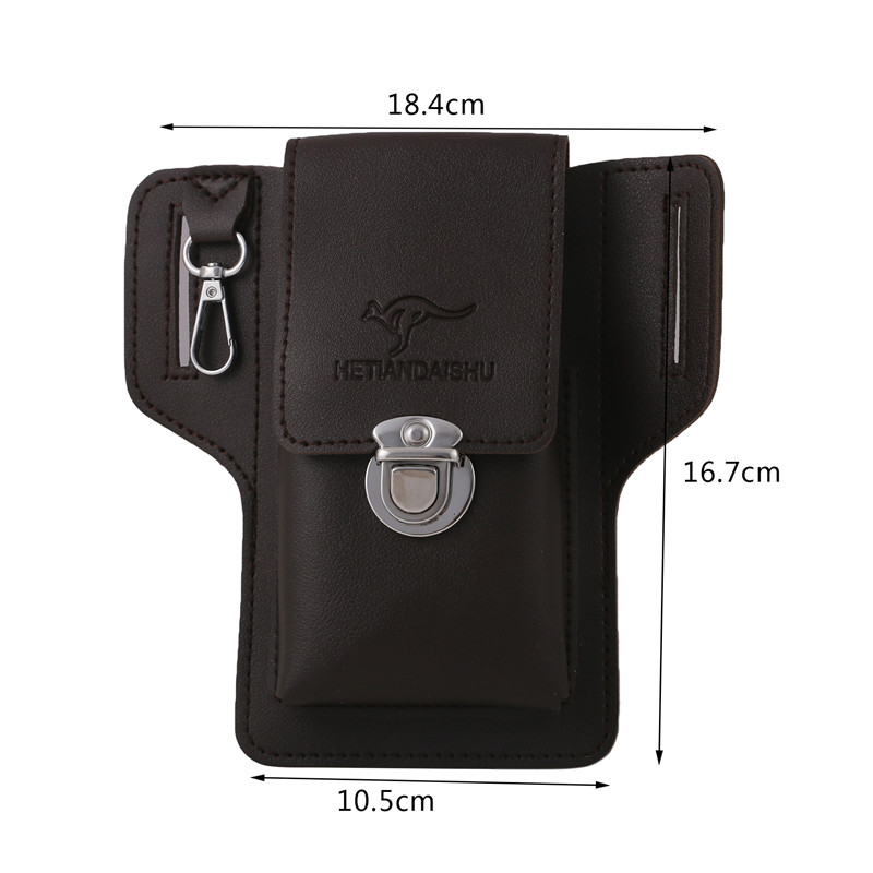 Multifunctional PU Leather Pack Phone Belt Bag Retro Men Bag Cell Phone Loop Holster Phone Pouch Wallet High Quality Phone Case