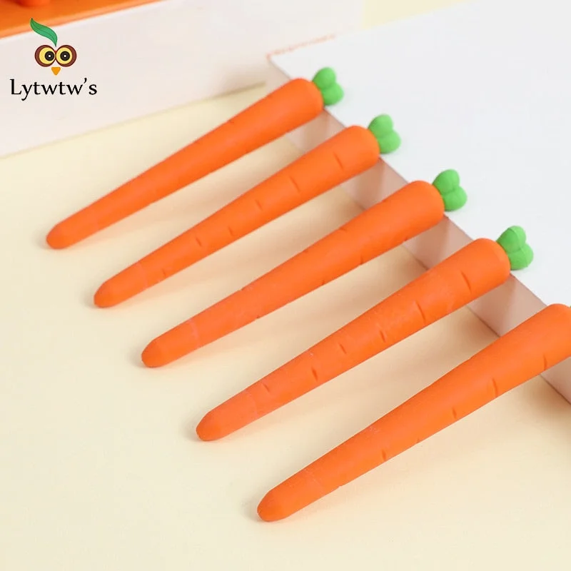 1 PCS Cute Kawaii Creative Carrot Eraser Cookie Rubber Stationery School Office Supplies Novelty Lovely Eraser Gift