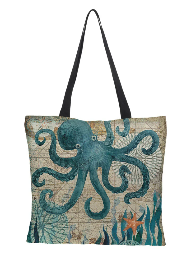 Marine Element Print Blend Casual Shoulder Bag