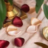 Artificial Burn Edge Silky Rose Petal Wedding Event Decor Scatter Flowers