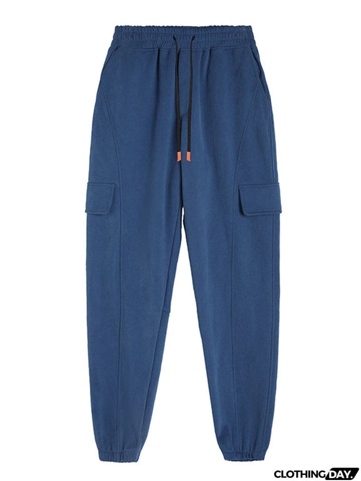 Trendy Extra Loose Multi-Pocket Drawstring Pants for Men