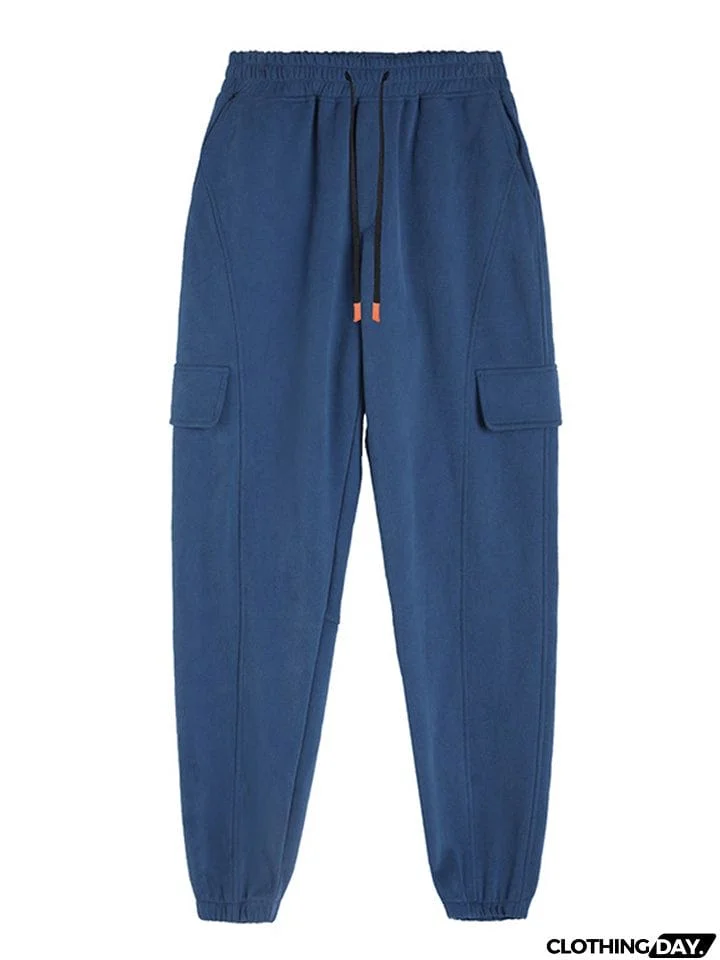 Trendy Extra Loose Multi-Pocket Drawstring Pants for Men
