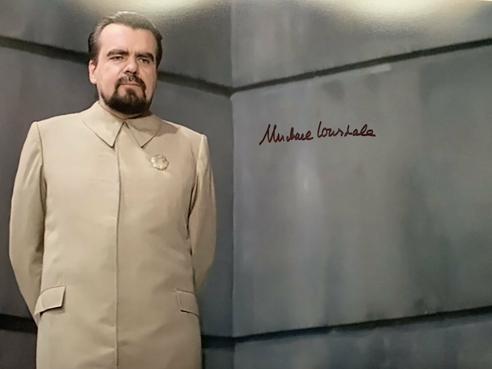 MICHAEL LONSDALE - Drax in Moonraker - 16 x 12 hand signed Photo Poster painting