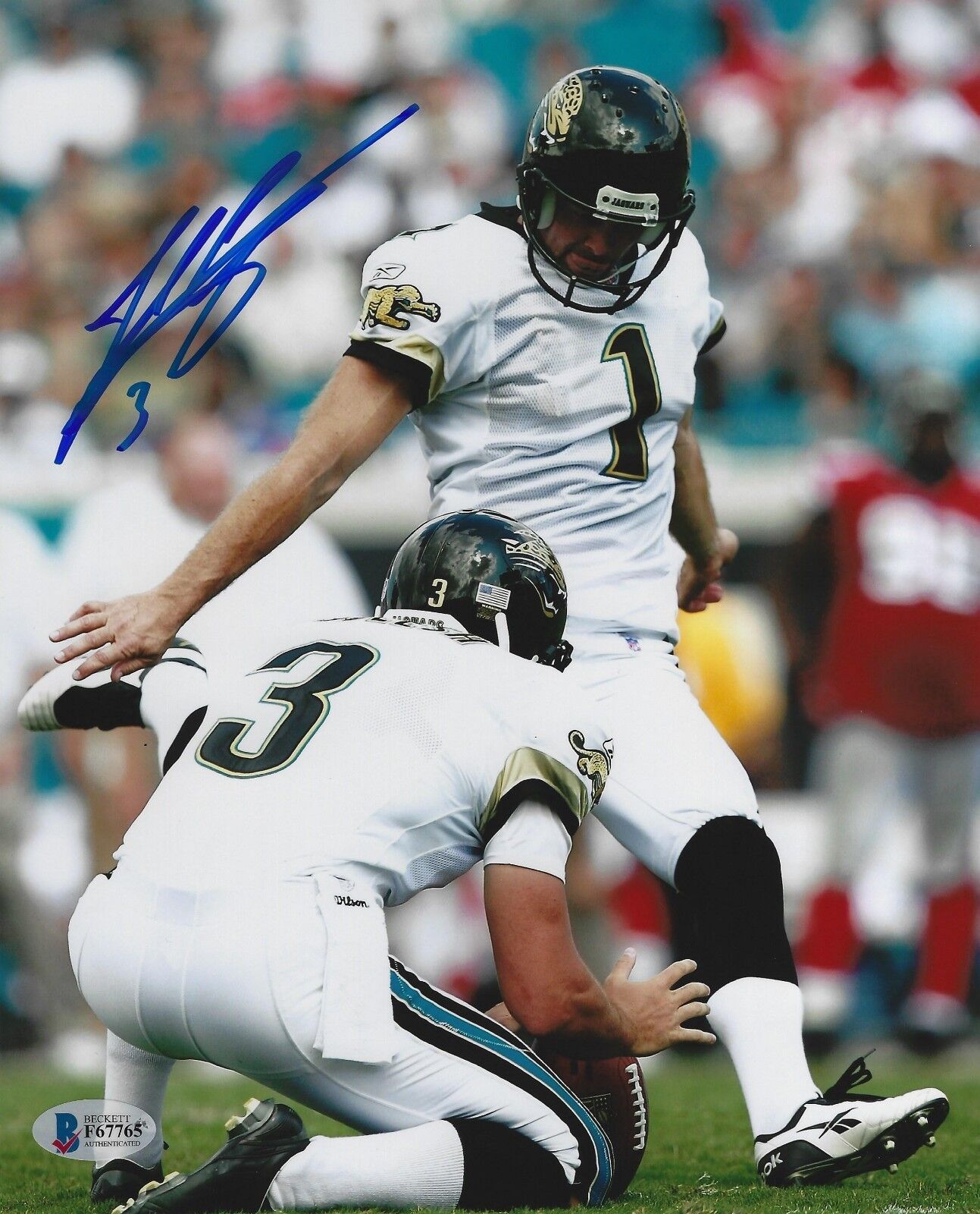 John Carney Signed Jaguars Football 8x10 Photo Poster painting BAS Beckett COA Picture Autograph