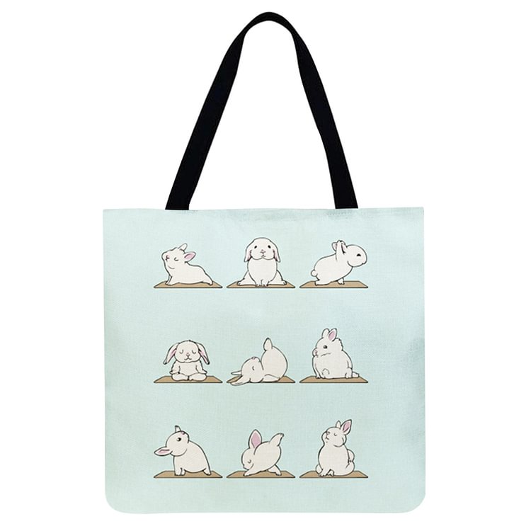 Rabbit Linen Tote Bag
