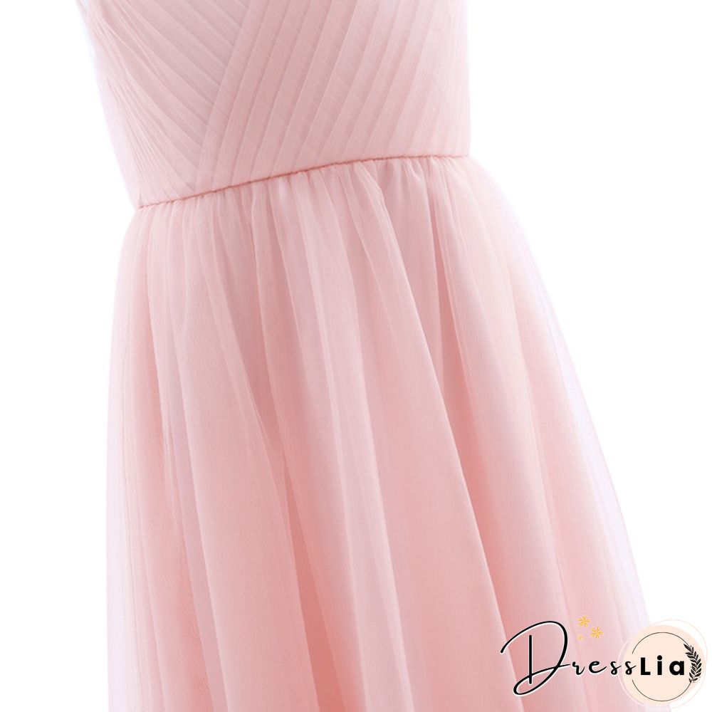Girls Cutout Back Mesh Splice Sleeveless Flower Girl Junior Bridesmaid Dress Dance Party
