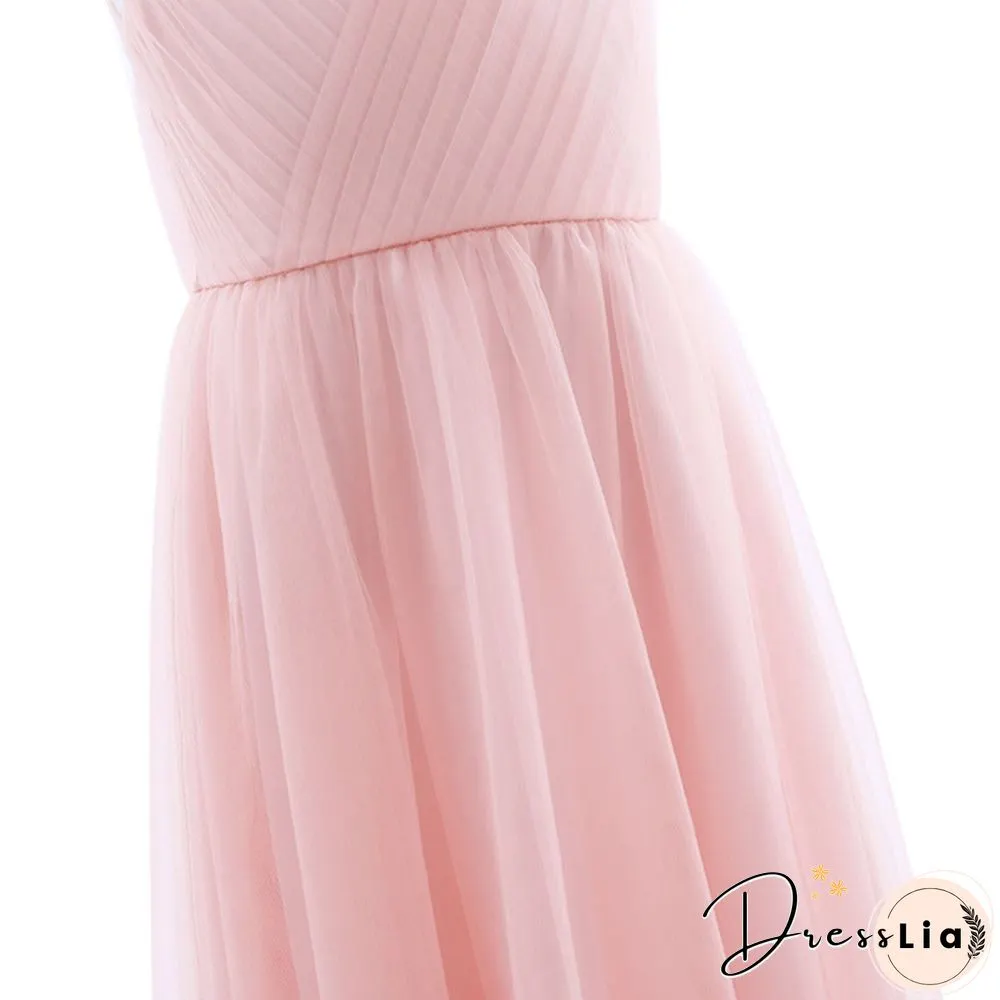 Girls Cutout Back Mesh Splice Sleeveless Flower Girl Junior Bridesmaid Dress Dance Party