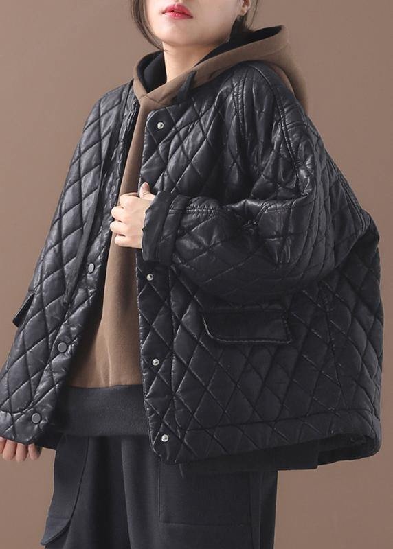 Luxury plus size warm winter over short coat black o neck women outwear
