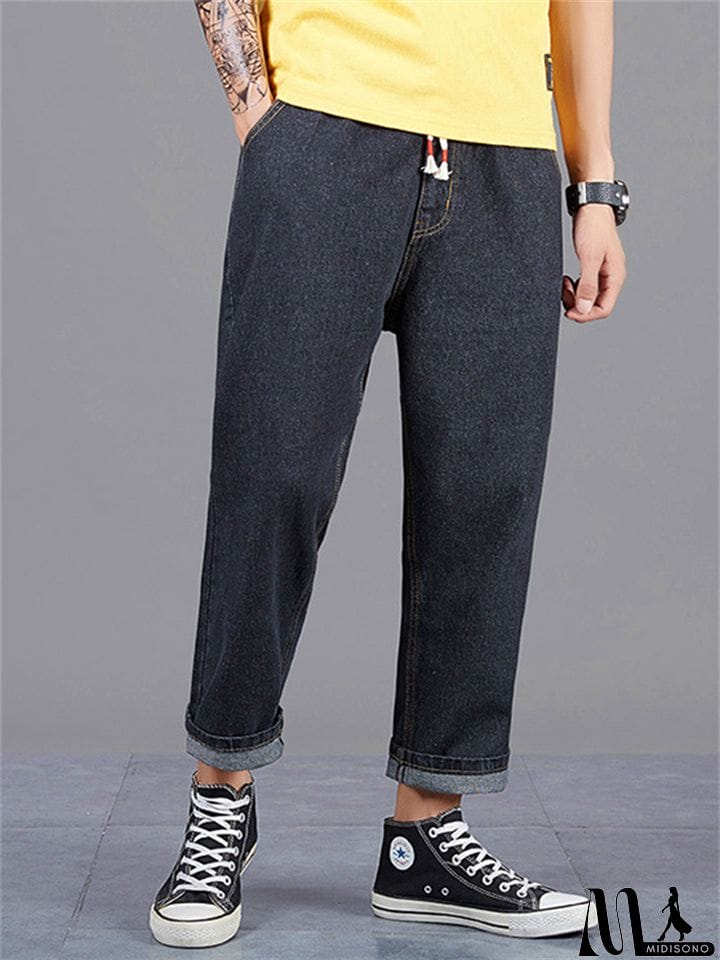 MidiSono - Fashion Men Straight-Leg Loose Casual Long Harem Pants