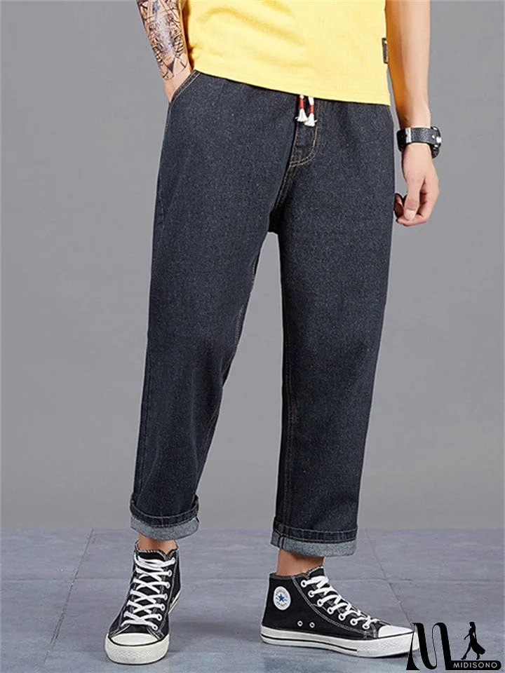 MidiSono - Fashion Men Straight-Leg Loose Casual Long Harem Pants