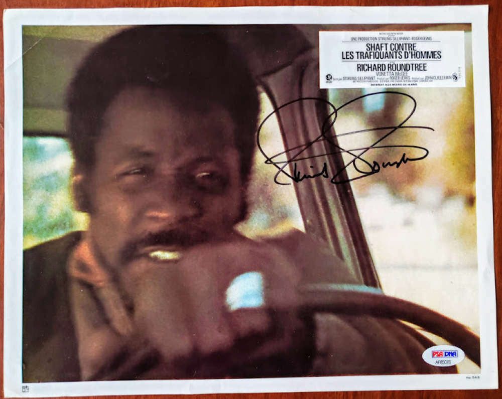 Richard Roundtree Psa Dna Coa Autograph 9x11 Shaft Lobby Card Photo Poster painting Hand Signed