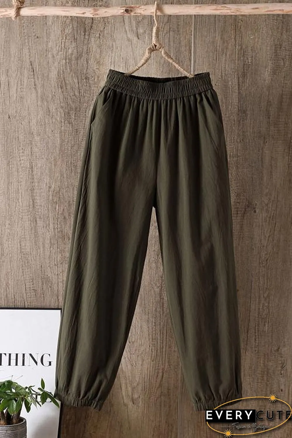 Solid Linen Pockets Jogger