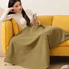 Wearable USB Electric Heated Blanket Heating Electric Blanket Shawl (Green)