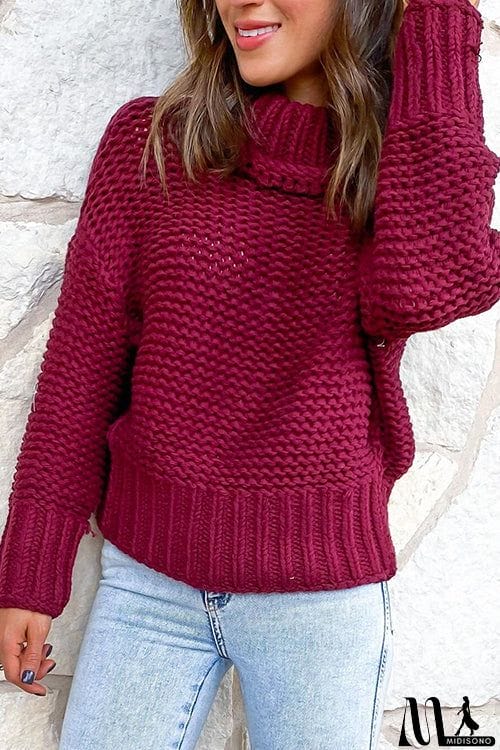 MidiSono - High Collar Sweater