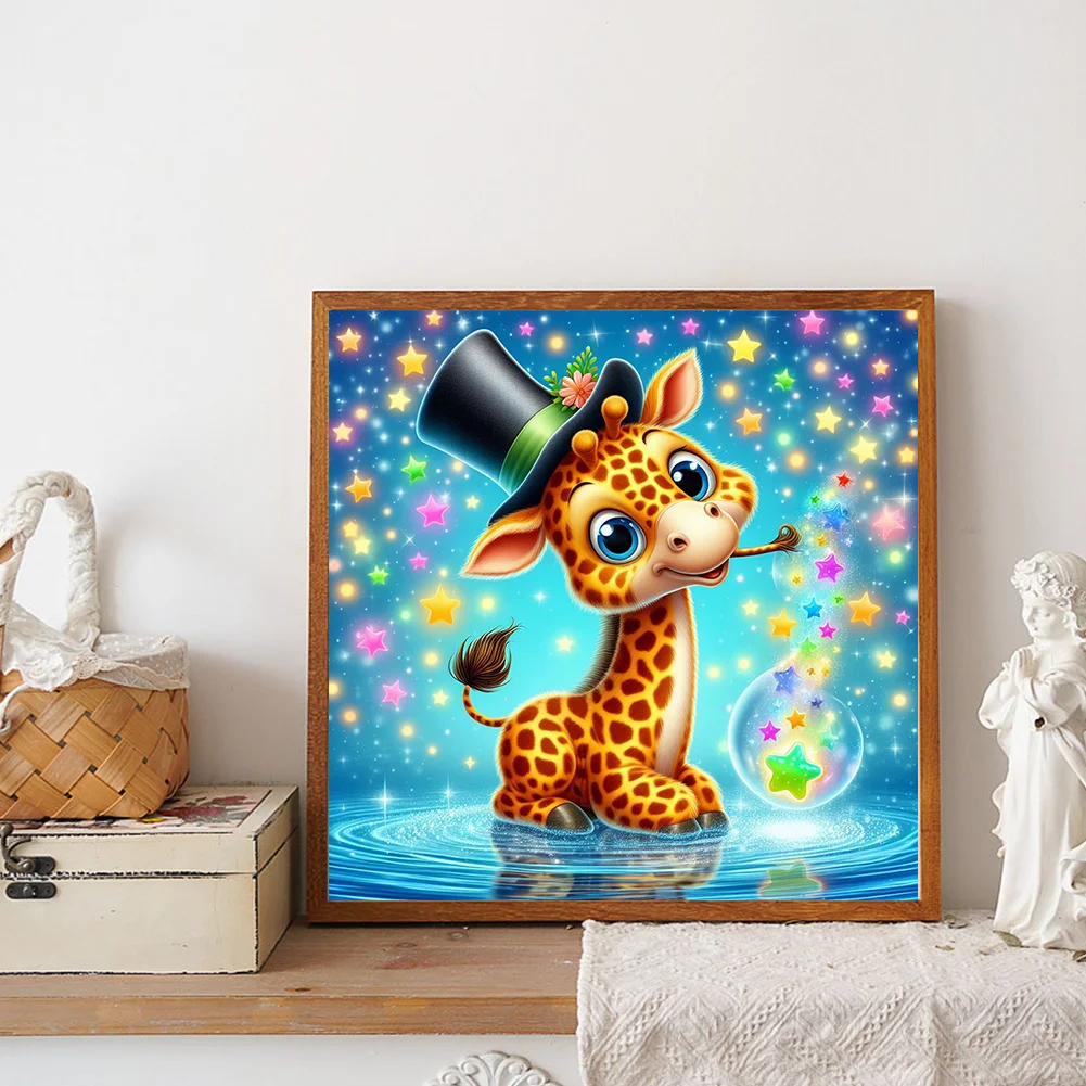 Diamond Painting - Full Round Drill - Giraffe(Canvas|30*30cm)