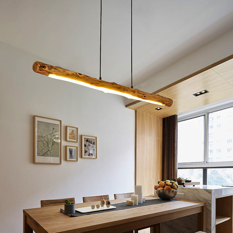 Wooden Linear Chandelier Modern Pendant Lights