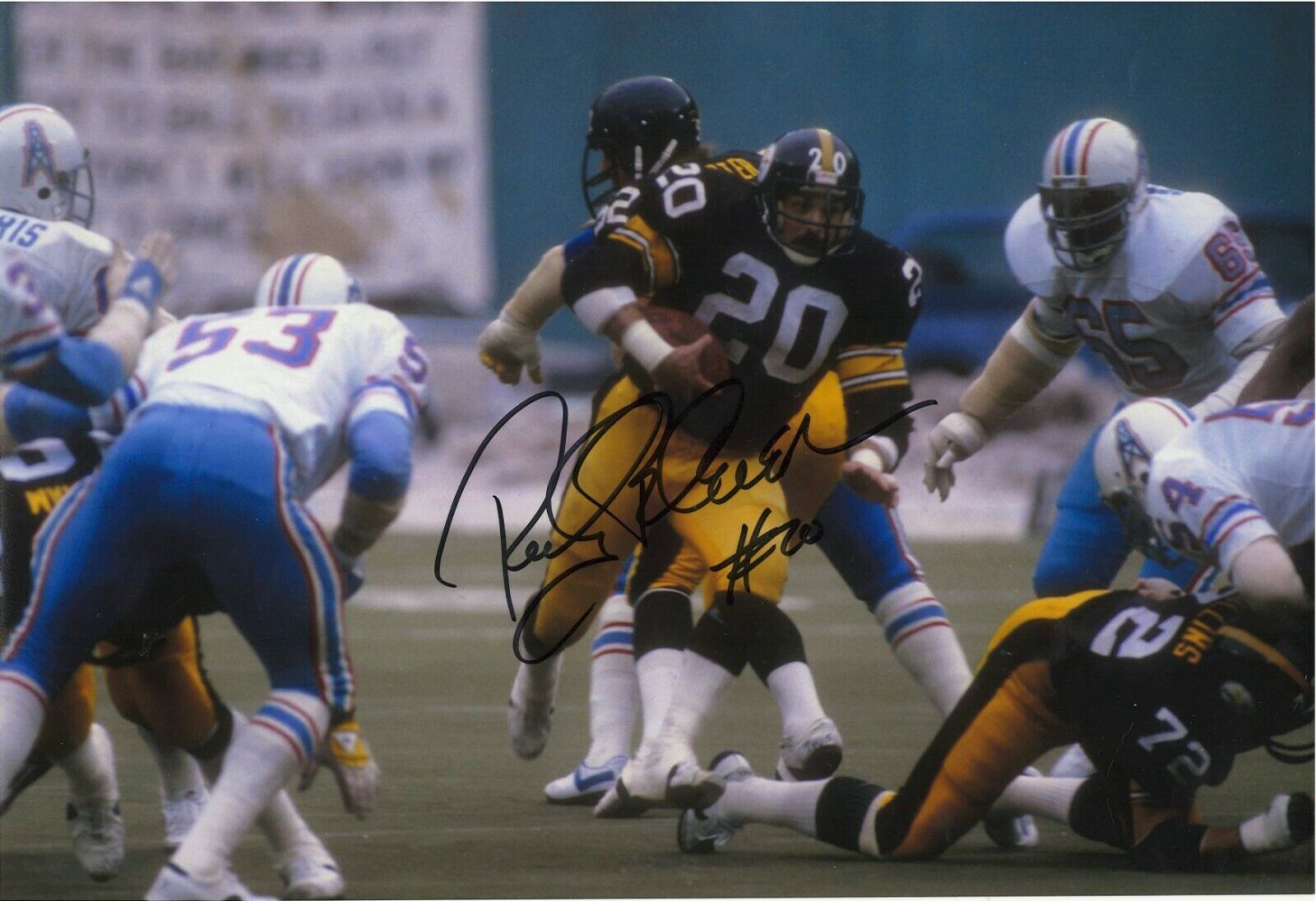 ROCKY BLEIER PITTSBURGH STEELERS 4 X SUPER BOWL CHAMPION RARE SIGNED Photo Poster painting