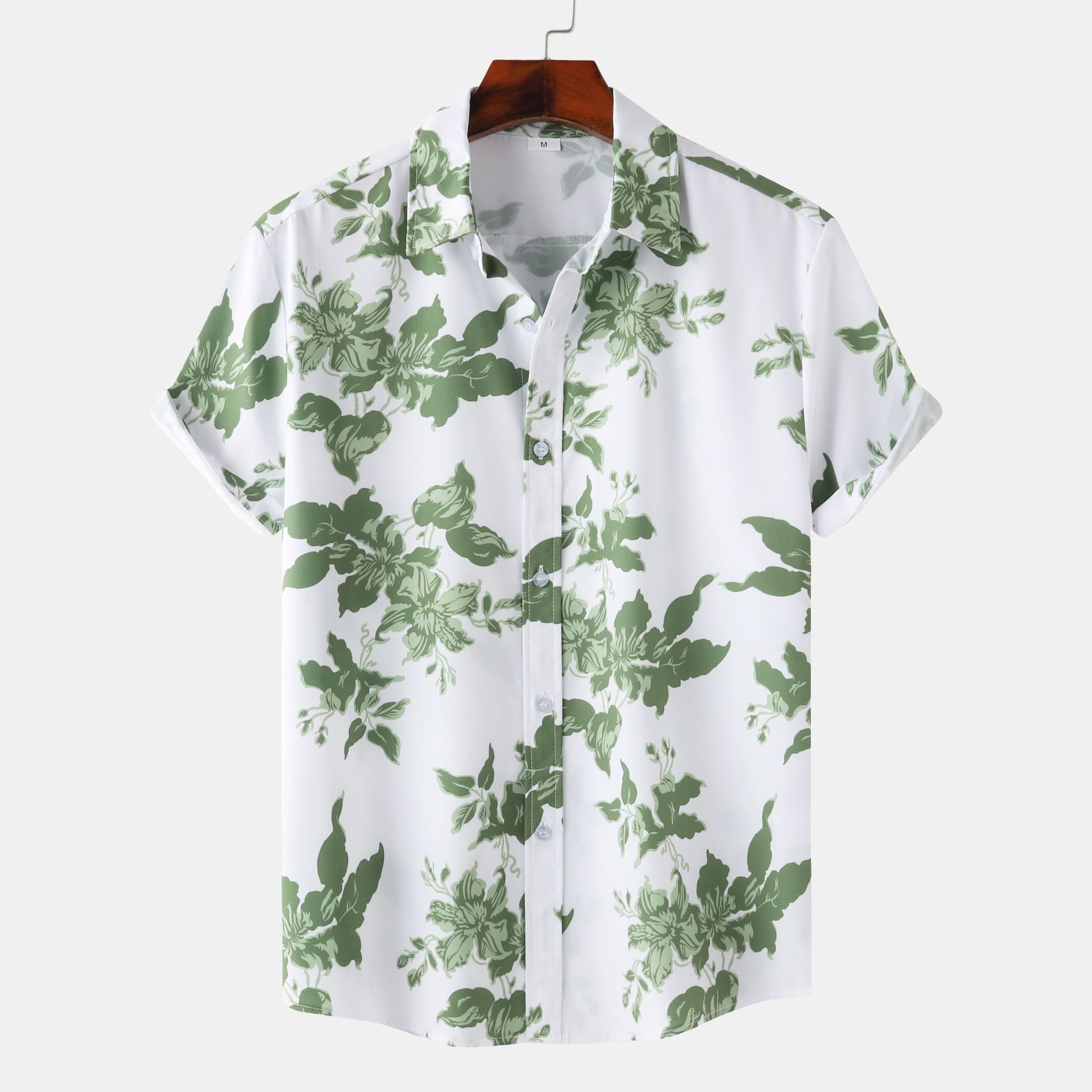 Men's casual and fashionable Hawaiian beach vacation printed short sleeved shirt PLUSCLOTHESMAN