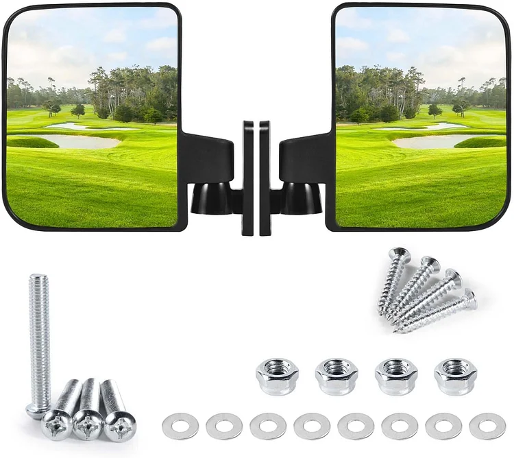 OBTANIM Adjustable Golf Cart Side Rear View Mirrors for Club Car EZ GO Yamaha and Others Carts