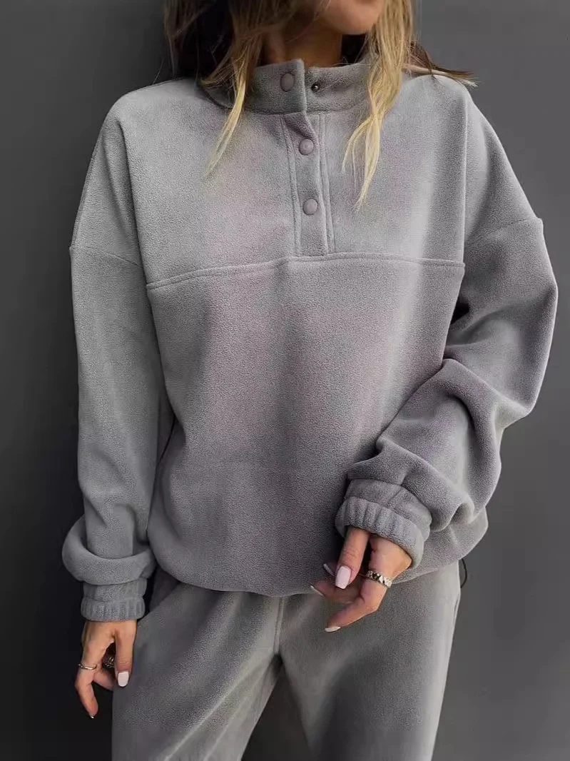 Nigikala Nigikala New Casual Jacket Suit Women's Solid-Colored Velvet Trousers Two-Set