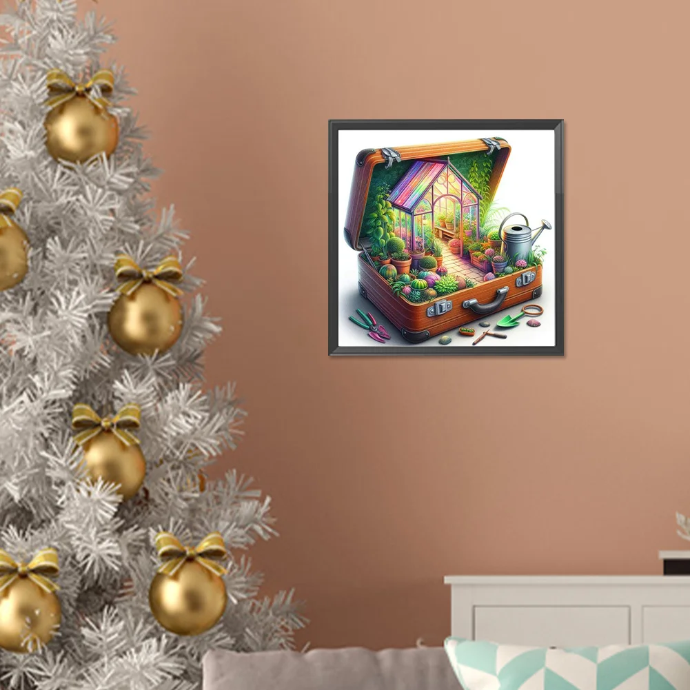 Diamond Painting - Full Round Drill - Garden In Suitcase(Canvas|40*40cm)