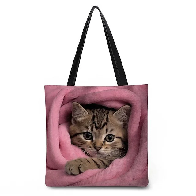 Style & Comfort for Mature Women Women's Cat Print Handbag Totes Shoulder Bags