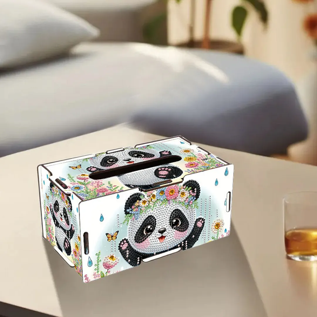 Panda DIY Diamond Art Paper Towel Holder for Home and Office Decoration