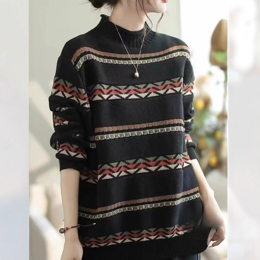 Chicfifth Sweater Women Winter Long Sleeve High Quality Autumn Vintage Top Knitted Cardigan