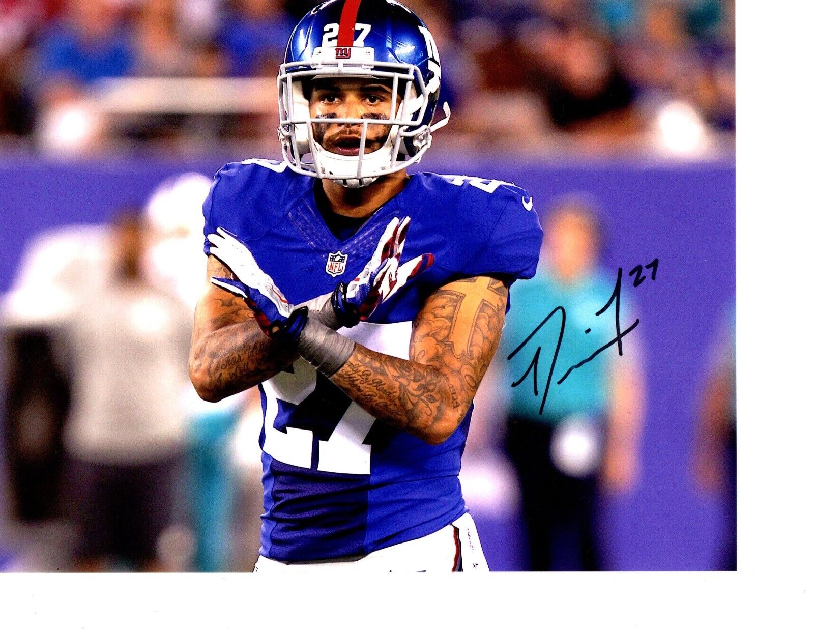 Darian Thompson autographed signed NFL New York Giants 8x10 Photo Poster painting