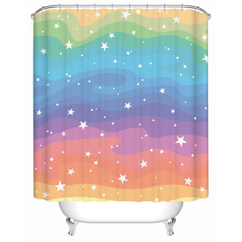 

Rainbow - Print Shower Curtain, 180*200cm, 501 Original