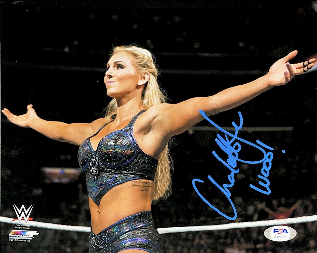 WWE CHARLOTTE FLAIR HAND SIGNED AUTOGRAPHED 8X10 Photo Poster painting WITH PROOF AND PSA COA 7