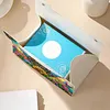 (24cm)Diamond Art Tissue Box Cover DIY PU Desktop(Flowers and Butterflies)