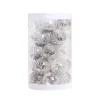 25PCS Silver White Serie Christmas Hanging Decor Balls