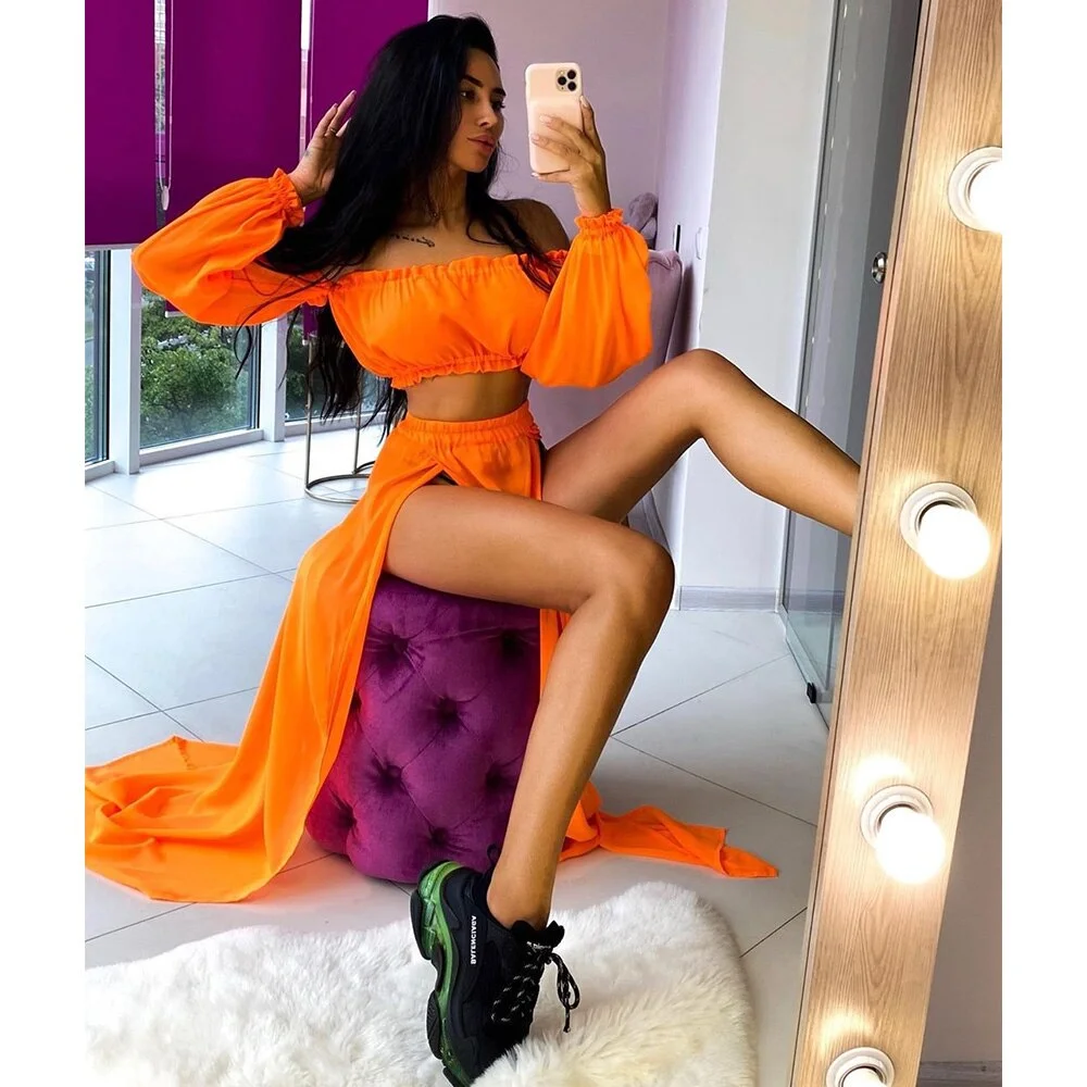 2020 New Solid Two Piece Tunic Cotton Beach Cover Up Swimsuit Women Folds Long Sleeve Pareo Sarong Beachwear Saida de Praia