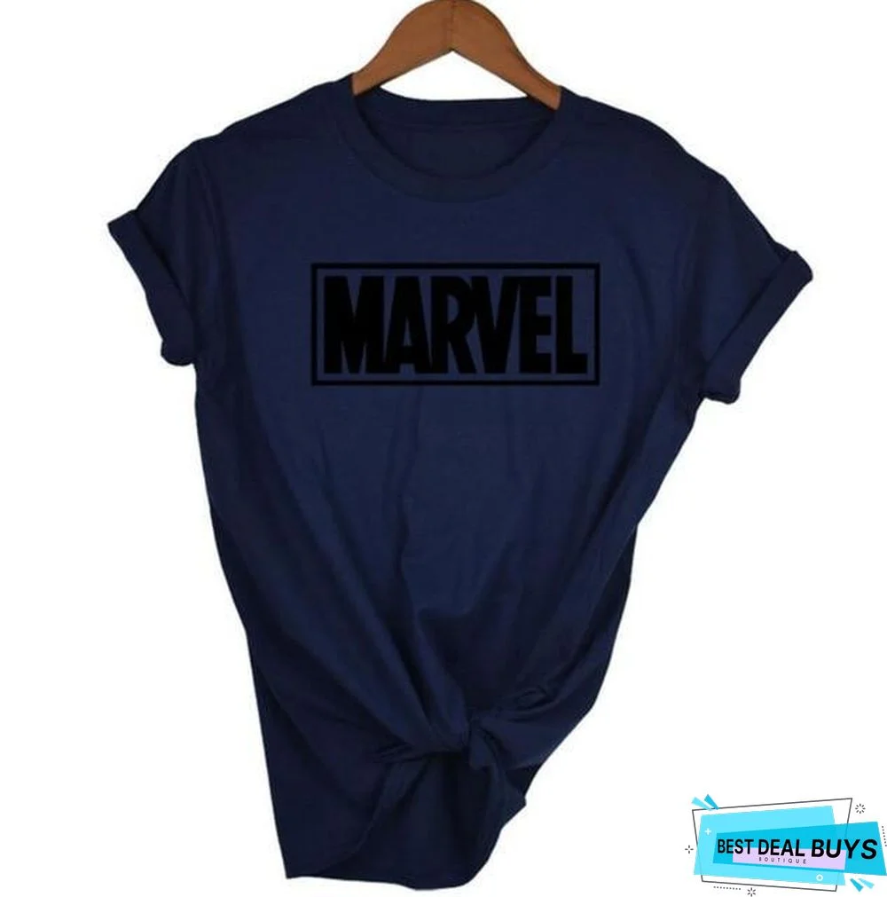 Women Short Sleeve T-shirt O-neck Cotton Super Hero Tops Tee