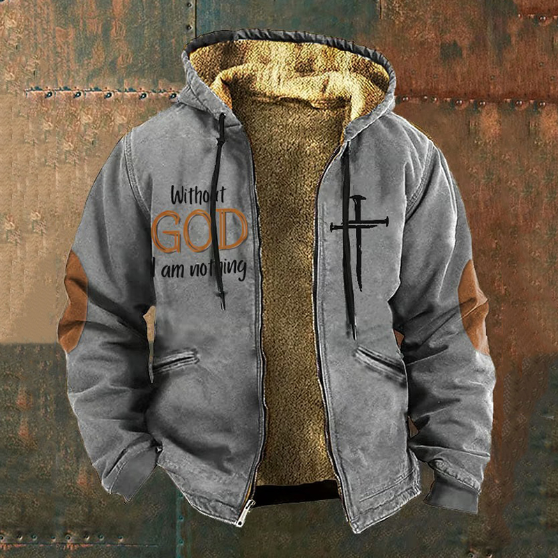 Comstylish Men's Vintage Faith In God Printed Jacket