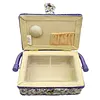 Wooden Sewing Kit Storage Box with Handle Sewing Kit Carrying Organizer with Removable Tray Large Capacity for Sew Mending Beginner Professional Gift