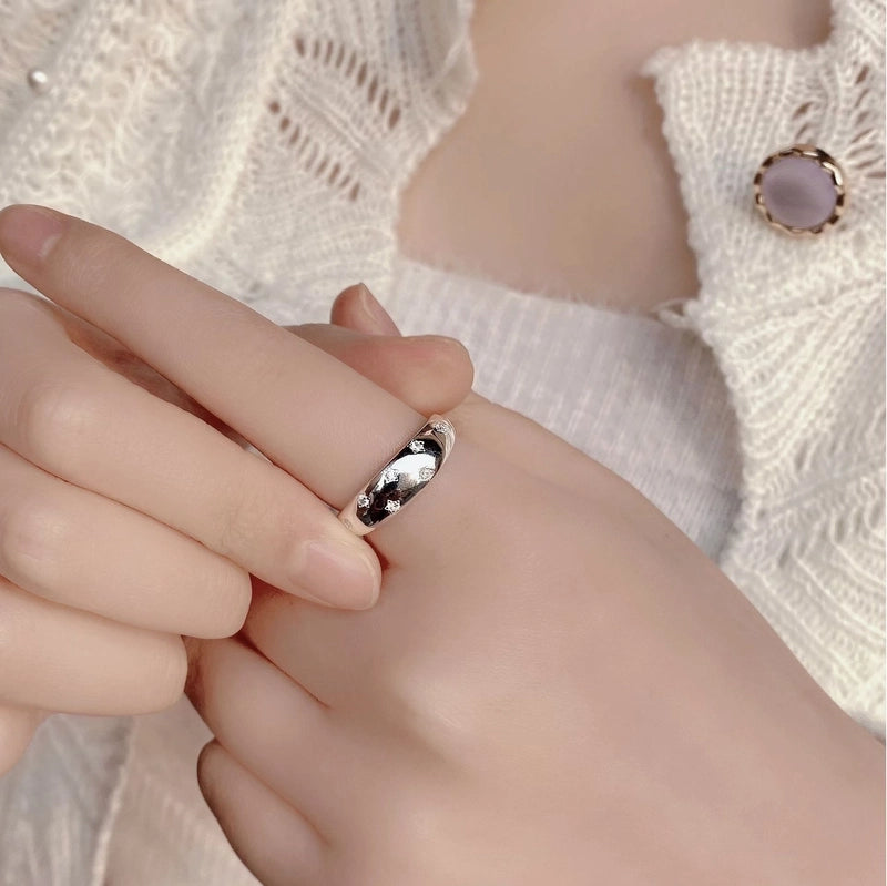 18K Gold Plated Silver Plated 925 Sterling Silver Zircon Geometric Star Adjustable Ring Open Rings Rings