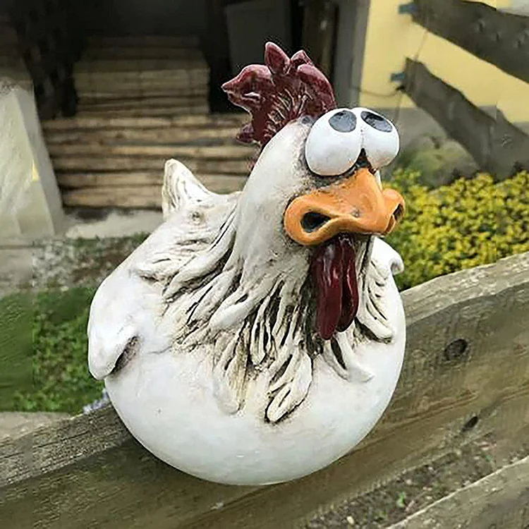 Funny Chicken Fence Decoration Statues - tree - Codlins