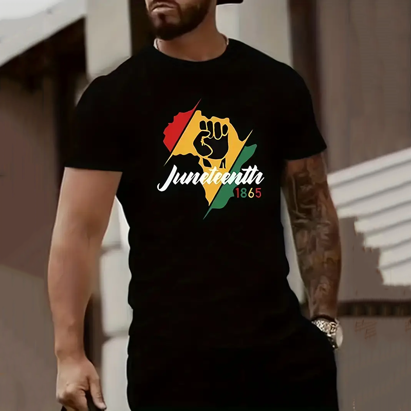 Comstylish Retro Juneteenth Graphic 100% Cotton Short Sleeve T-Shirt