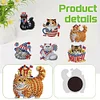 (US Only)6pcs 2D Flat Acrylic Independence Day Cat DIY Diamond Painting Fridge Magnets