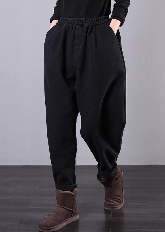 VCSHOES black women pants plus size elastic waist pockets Work harem pants
