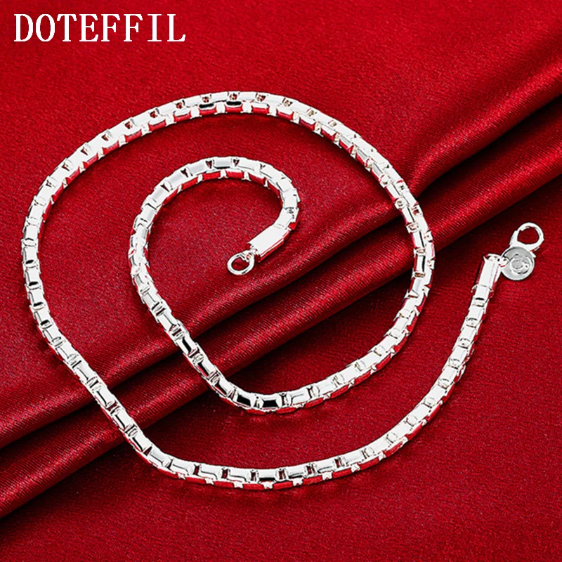 DOTEFFIL 925 Sterling Silver 20 Inch Round Box Chain Necklace For Men Women Jewelry
