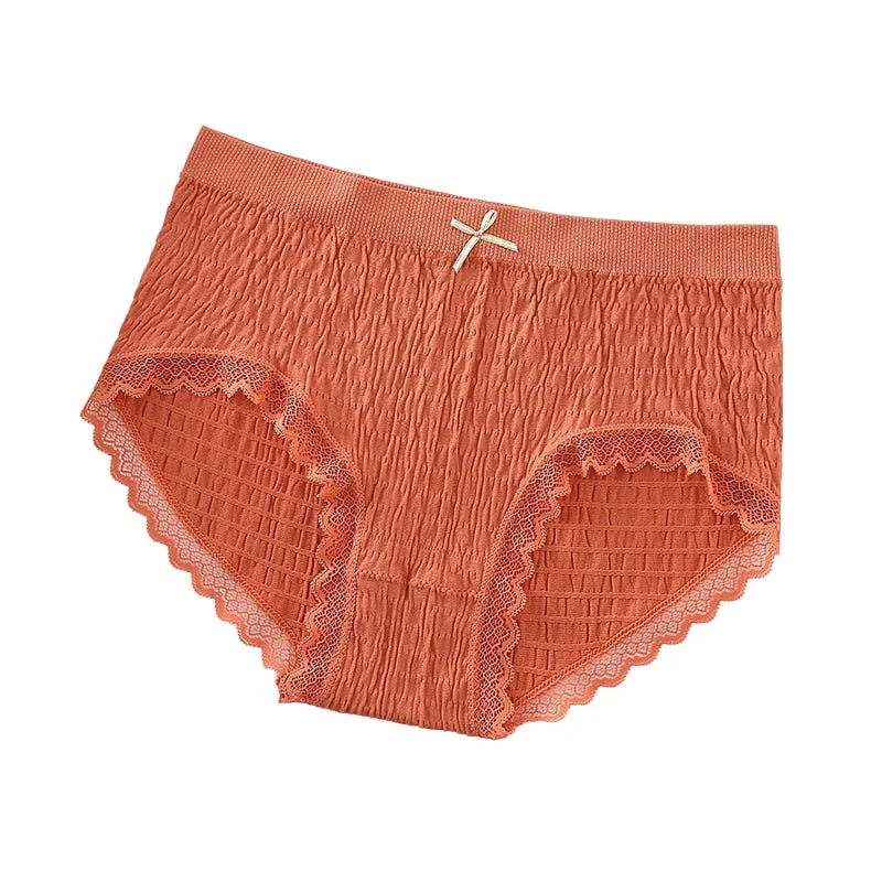 Women's Underwear panties Lace Sexy Panties Lingerie For Female Pure Cotton Soft panties Comfort Briefs Girl Bow Underpants M-L