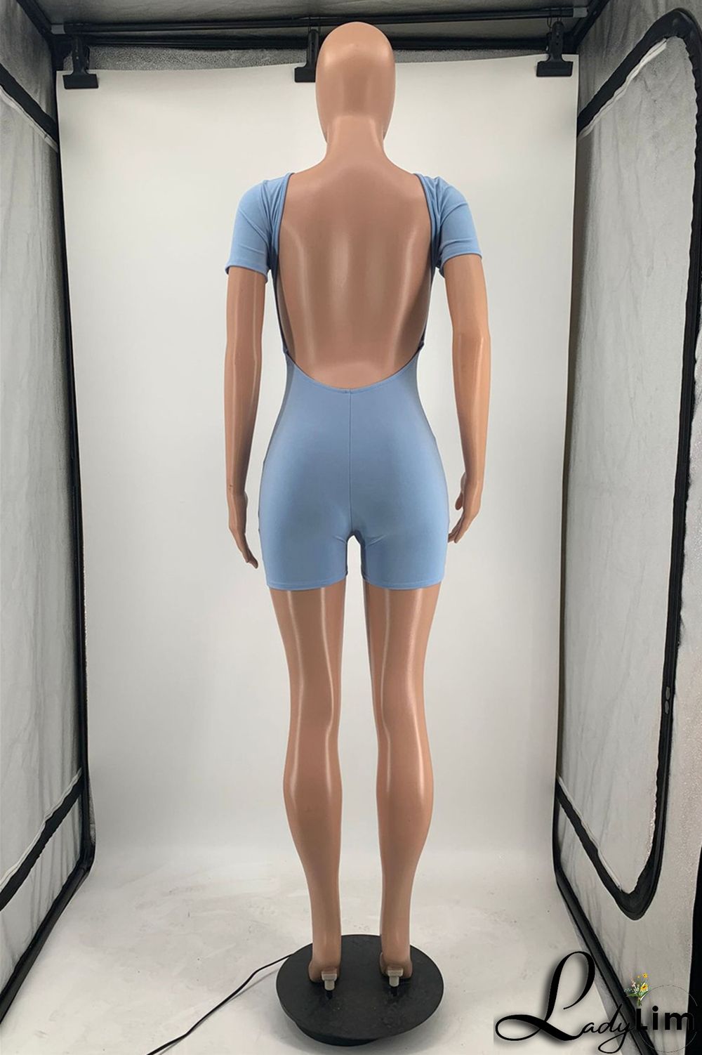 Yellow Fashion Casual Solid Basic O Neck Skinny Romper