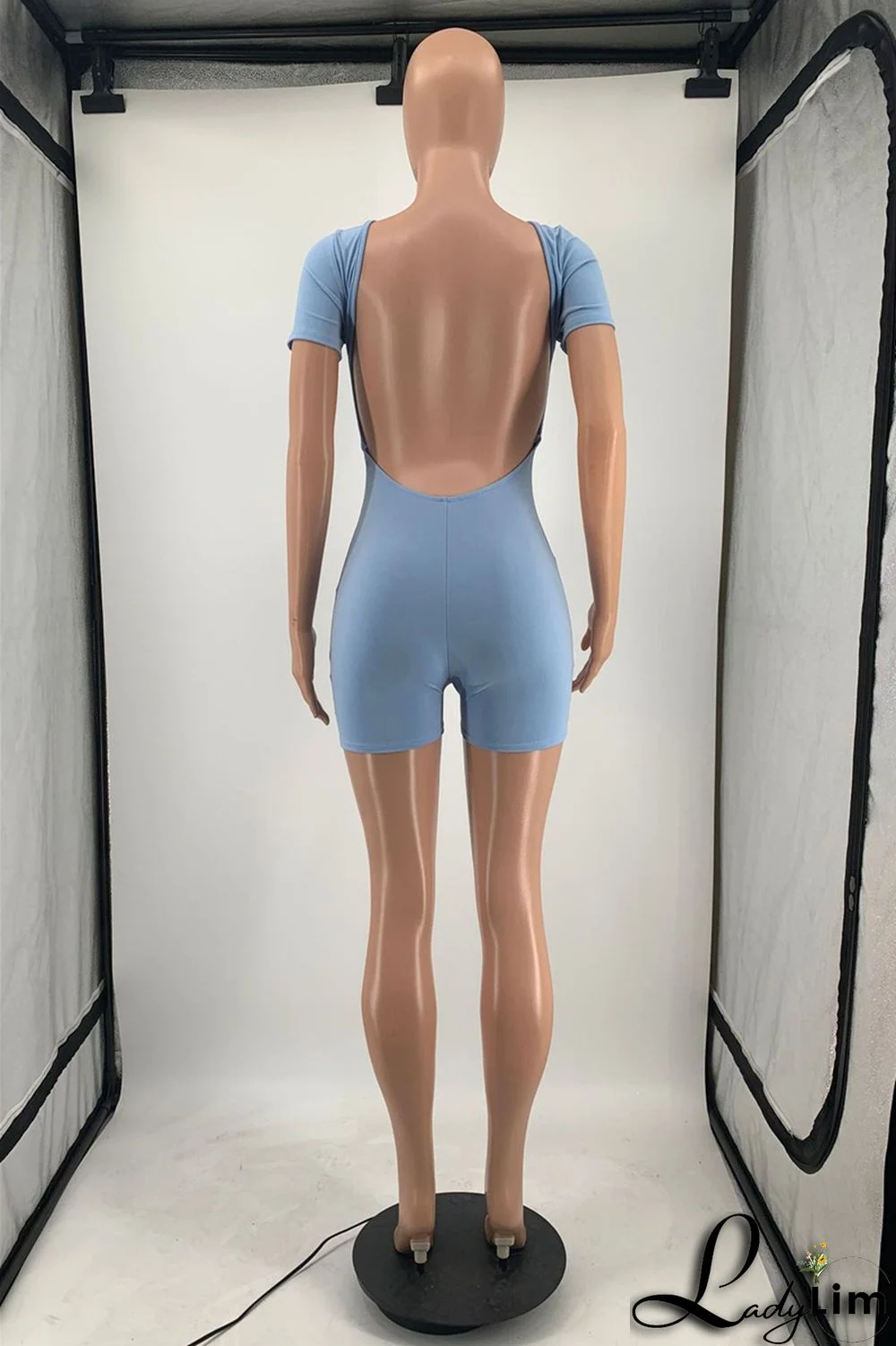 Yellow Fashion Casual Solid Basic O Neck Skinny Romper