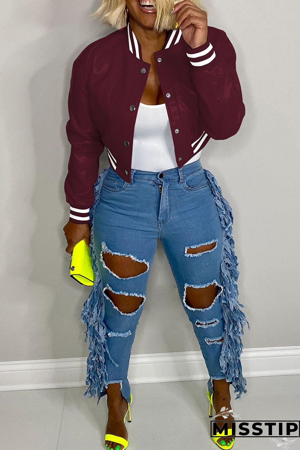 Black Casual Solid Patchwork Buckle Outerwear