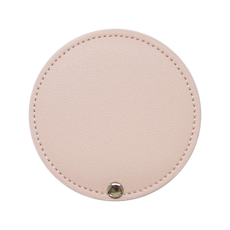 Style Leather Rotary Makeup Mirror Student Portable Beauty Mirror Makeup Mirror Round Leather Gift Makeup Mirror