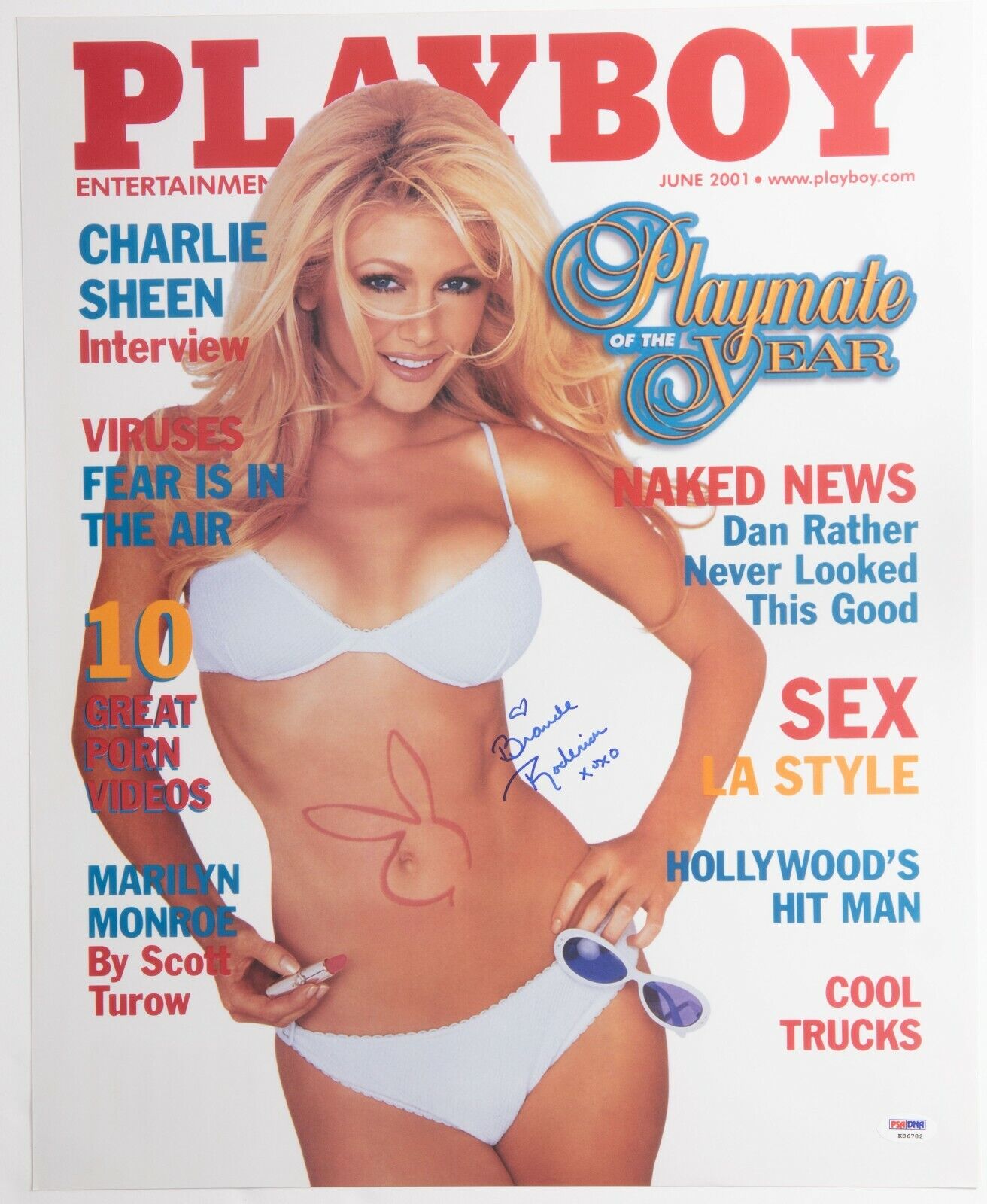 Brande Roderick Signed Playboy 16x20 Photo Poster painting PSA/DNA COA Poster Auto'd June 2001